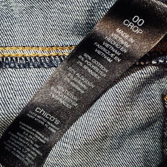 Chico’s‎ Cropped Jeans So Slimming Girlfriend SZ 00/2 Dark Wash Stretch SZ 00/2 - Picture 10 of 16